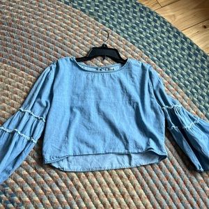 Cropped jean long sleeve